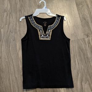 Black beaded tank top